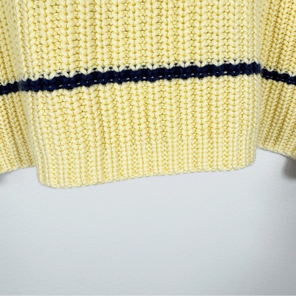Vintage High Sierra 100% Cotton Cable Knit Sweater S Butter Yellow Preppy - Picture 4 of 6